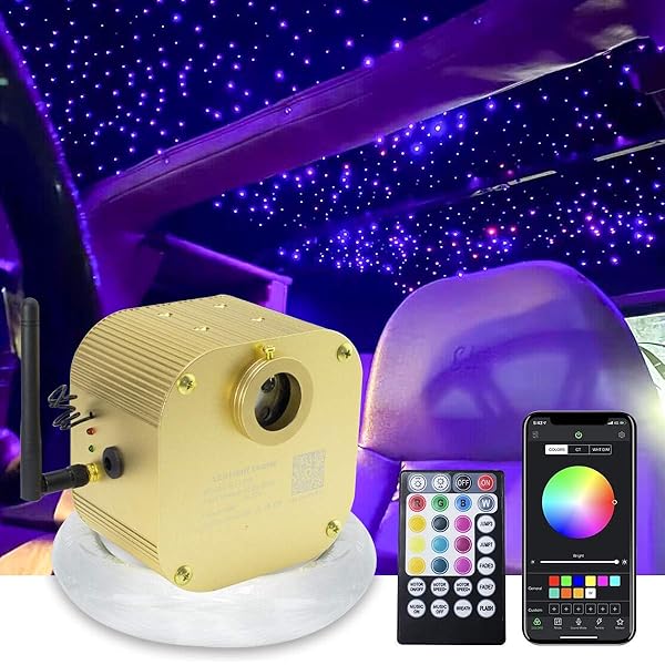 16W Twinkle Fiber Optic Star Ceiling Kit Light,RGBW LED Engine